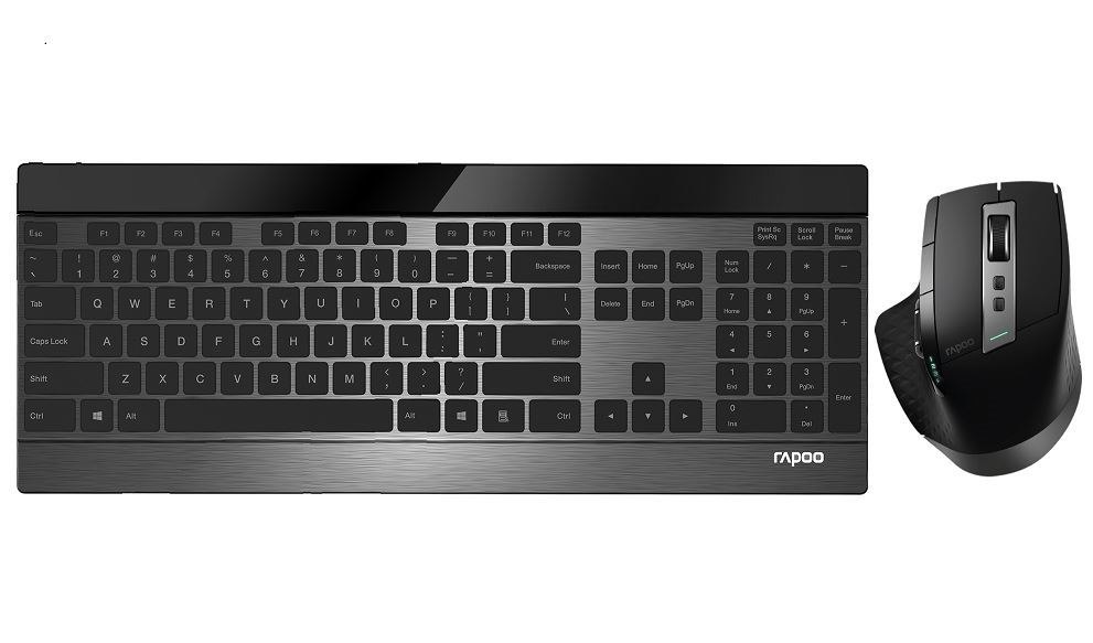 Rapoo 9900M Multi-Mode Wireless Ultra-Slim Keyboard & Mouse - Bluetooth 4.0, 2.4G Multi-Mode Switch, Ultra-Slim Keys, Adjustable Dpi