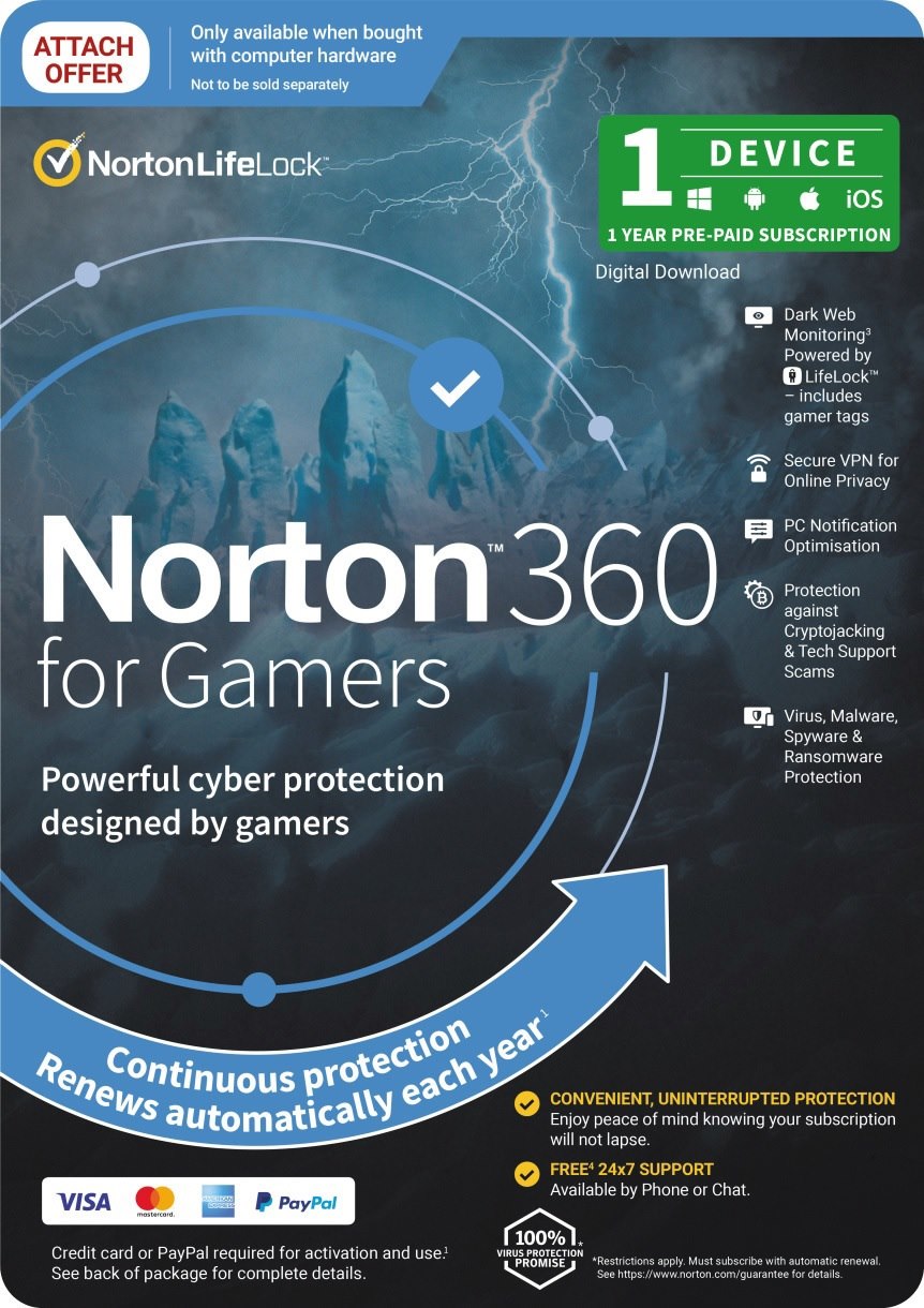 Norton 360 For Gamers Empower 50GB Au 1 User 1 Device Oem