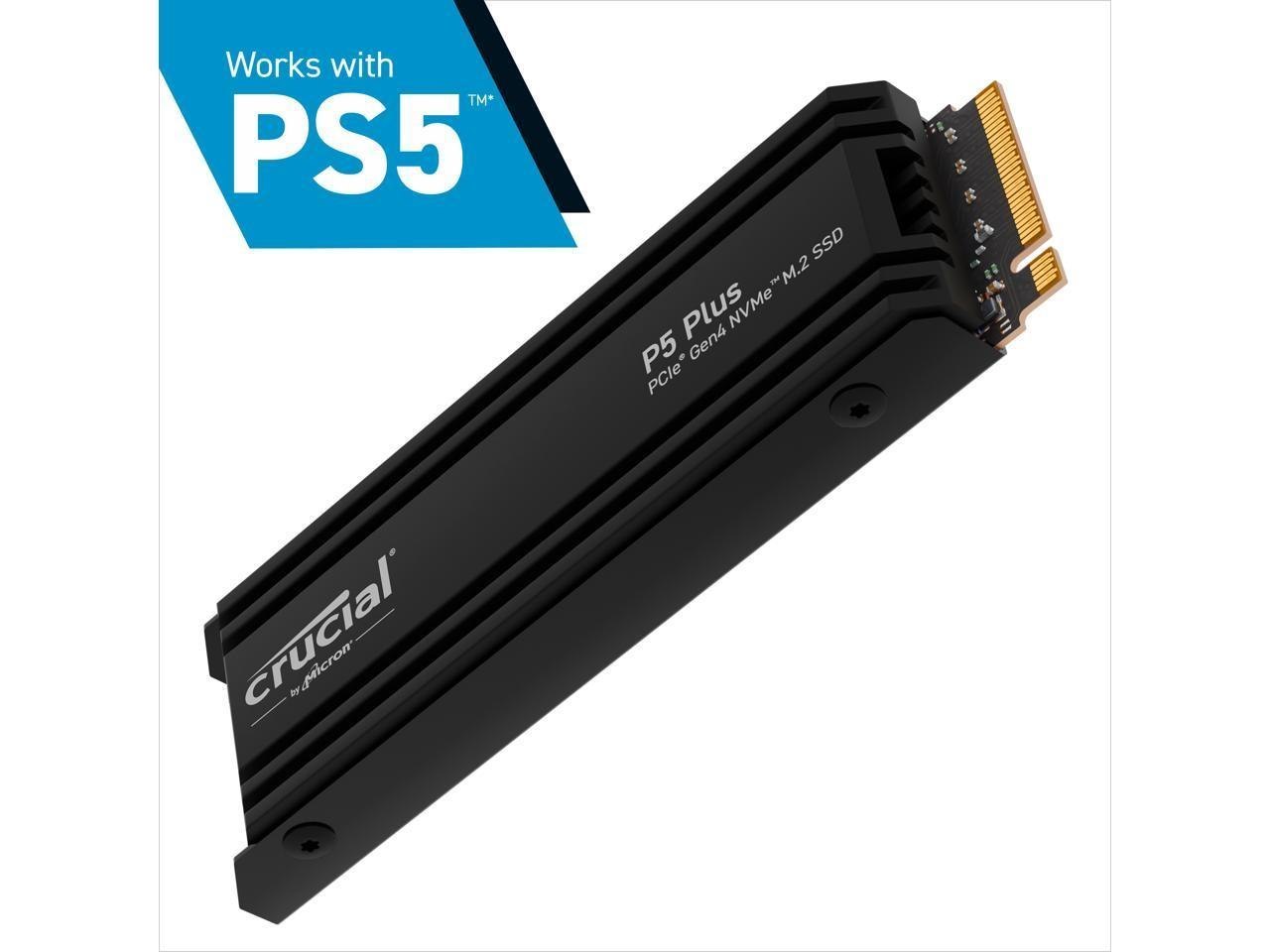 Crucial P5 Plus M.2 2280 1TB With Heatsink PCI-Express 4.0 X4 NVMe 3D Nand Internal Solid State Drive (SSD) CT1000P5PSSD5