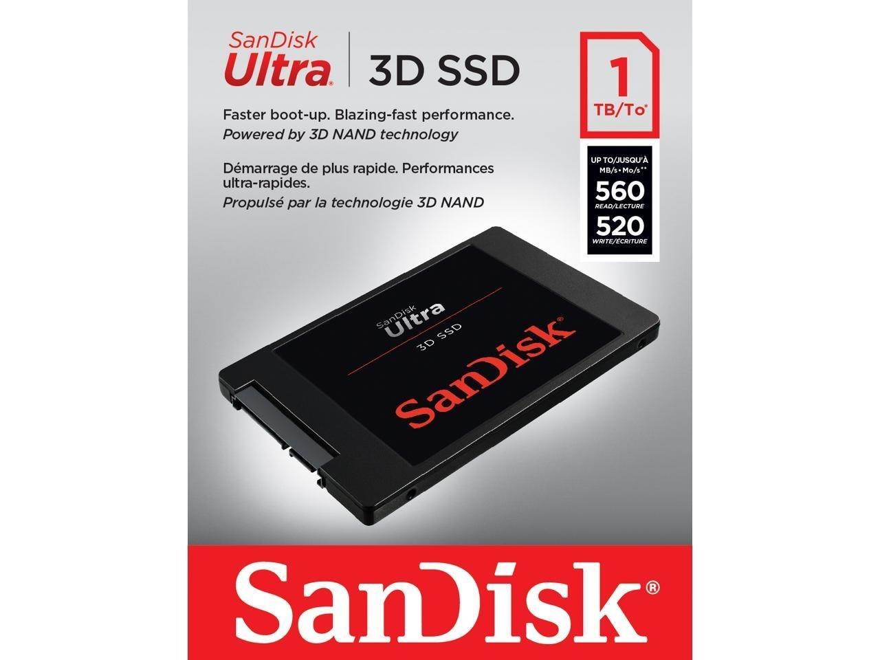 SanDisk Ultra 3D 2.5" 1TB Sata Iii 3D Nand Internal Solid State Drive (SSD) SDSSDH3-1T00-G26