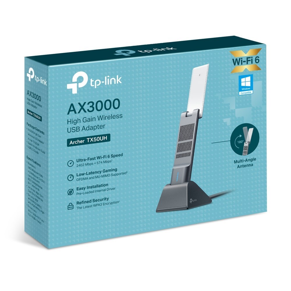 Tp-Link Archer Tx50uh Ax3000 High Gain Wi-Fi 6 Bluetooth 5.2 Pcie Adapter, 3YR WTY