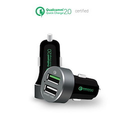 mBeat (LS) Mbeat® QuickBoost Usb 2.0 Dual Port Car Charger - Certified Qualcomm Quick Charge 2.0 Technology /Fast Charging/Samsung Galaxy Note Apple iPhone