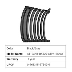 Antec Cip4 Cable Kit Black Grey - 6 Pack, 24Atx, 4+4 Eps, 16Awg Thicker, High Performance 300MM Long Length. Premium Sleeved & Universal