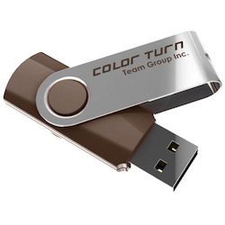 Team Group Usb Drive 32GB, Colour Turn, Usb2.0, Brown &Amp; Silver, Rotating, Capless, 15MB/s Read*, 11G, Lifetime Warranty