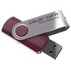 Team Group Usb Drive 64GB, Colour Turn, Usb2.0, Purple &Amp; Silver, Rotating, Capless, 15MB/s Read*, 11G, Lifetime WTY