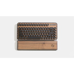 Azio Retro Classic Compact Vintage Typewriter Bluetooth & Usb Backlit Mechanical Keyboard - Alloy Wood Trim Elwood