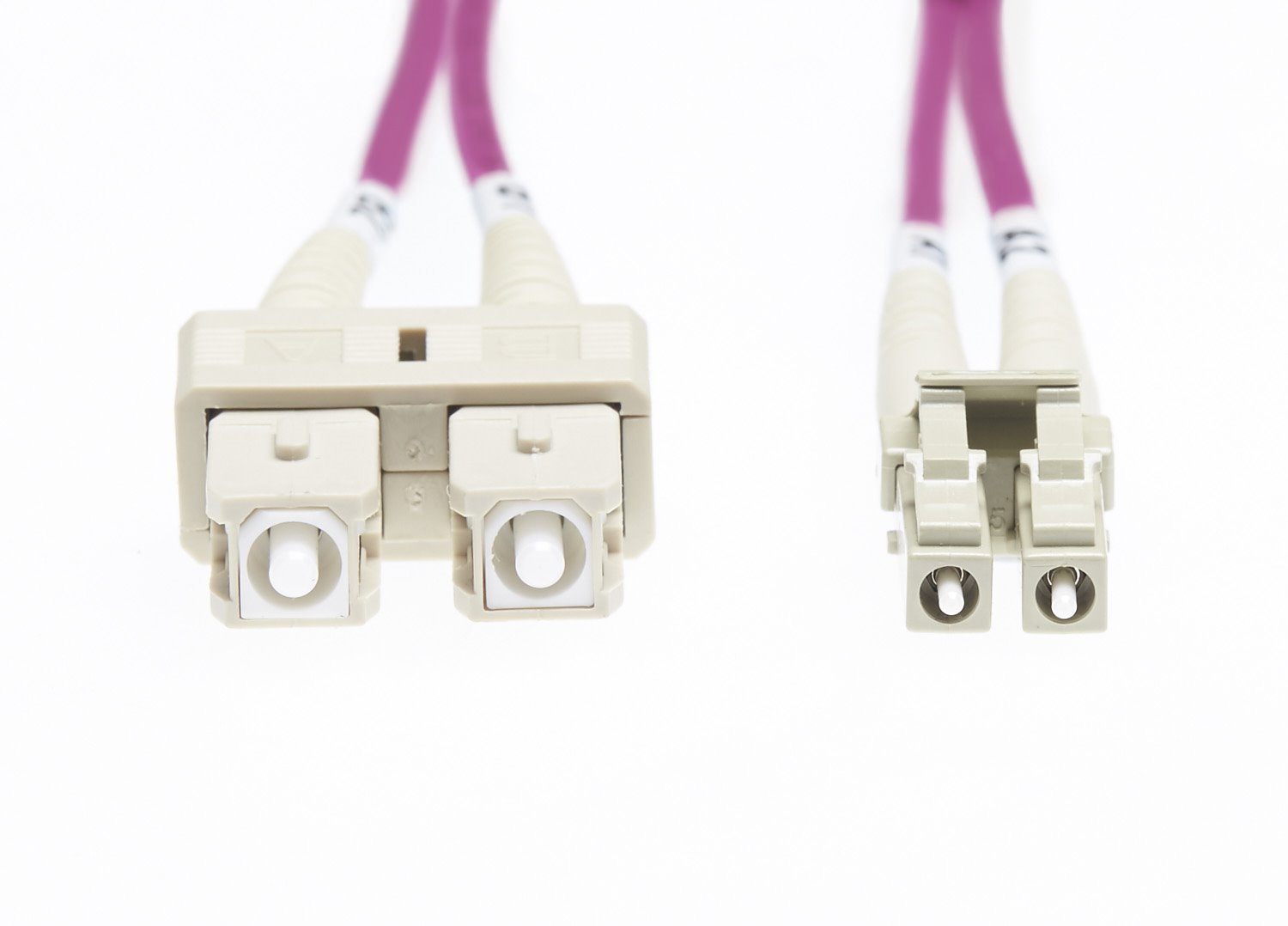 4Cabling 2M LC-SC Om4 Multimode Fibre Optic Patch Cable: Erika Violet