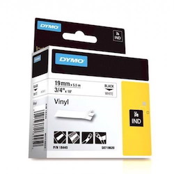 Dymo SD18445 Vinyl 19MM Black On White