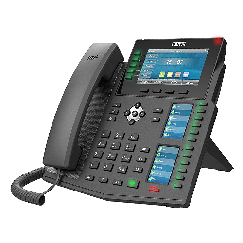 Fanvil X6u - 20 Line Ip Phone, 4.3" 480 X 272 Color LCD + 2 * 2.4" Color LCD, 60 X DSS Key, Build In BT, Dual 1000Mbps Eth Port