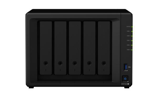 Synology DiskStation DS1522+ 5-Bay 3.5" Diskless 4xGbE Nas (Tower), Amd Ryzen R1600 Dual Core 2.6GHz,8GB RAM,2xUSB3,2x Esata, 3 YR WTY - Launch 13Jul