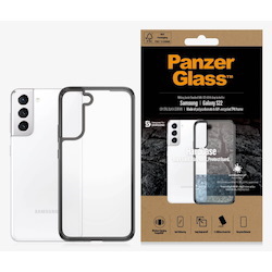 PanzerGlass Samsung Galaxy S22 5G HardCase - Crystal Black (0371), AntiBacterial, 2X Military Grade Standard, Anti-Yellowing, Soft Tpu Frame