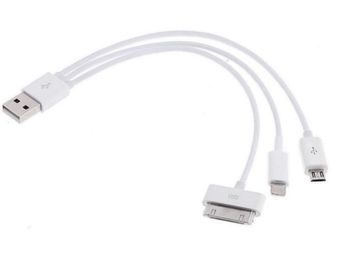 Astrotek Usb 3 In 1 Data Charger Cable 60CM For iPhone Samsung Usb To Micro B 9 Pins 30 Pins