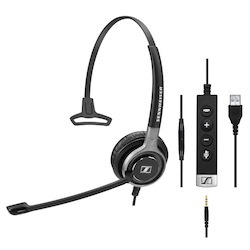 Sennheiser SC635 Usb, Wired Monaural Uc Headset With 3.5 MM Jack And Usb Connectivity. In-Line Call Control On Usb Cable And In-Line Mini Call Control