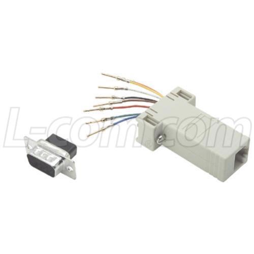 L-Com Shielded Modular Adapter DB9 Male RJ45 (8X8) Jack