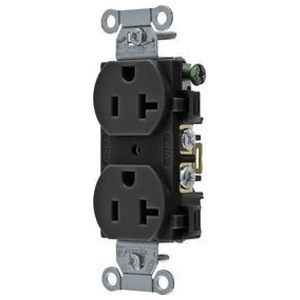 Hubbell Straight Blade Duplex Receptacle With Smooth Face,