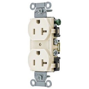 Hubbell Straight Blade Duplex Receptacle With Smooth Face,