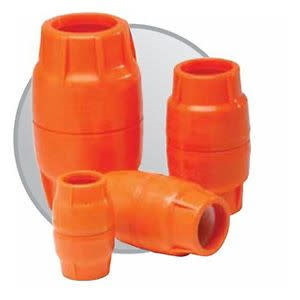 Dura-Line Push-Lock Coupler, Hdpe, Orange, 1-1/2 In.