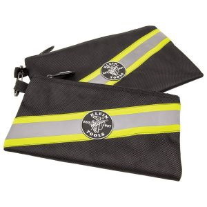 Klein Tools Zipper Bags, High Visibility Tool Pouches, 2-Pack