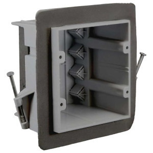 Cantex Junction Box, PVC, Grey, 2-Gang, Square, 3-1/8 H X