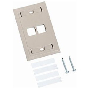 Commscope Two Port L-Type Flush Mount Faceplate, Ivory