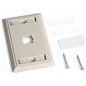 Commscope One Port L-Type Flush Mount Faceplate, Ivory