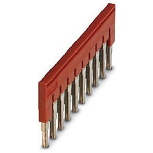 Phoenix Contact Terminal Block Plug-In Bridge, Red, 10-Position, 6