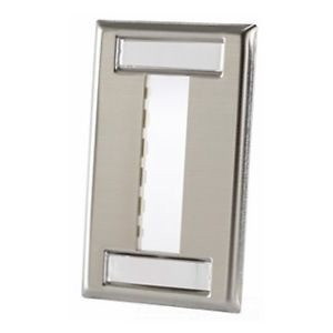 Ortronics TracJack174 Faceplate, Stainless Steel, 3-Port, Flush Mount