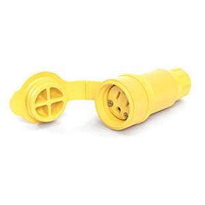 Molex Watertight174 Wet Location 20A 120/208V 4P4W Rubber-Coated Non-NEMA Locking Connector, Yellow