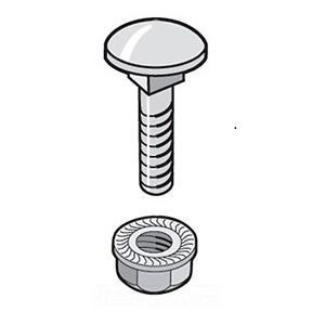 Cablofil Electro-Zinc 1/4 In. Round Head Screw And Flange Nut (Package Of 50)