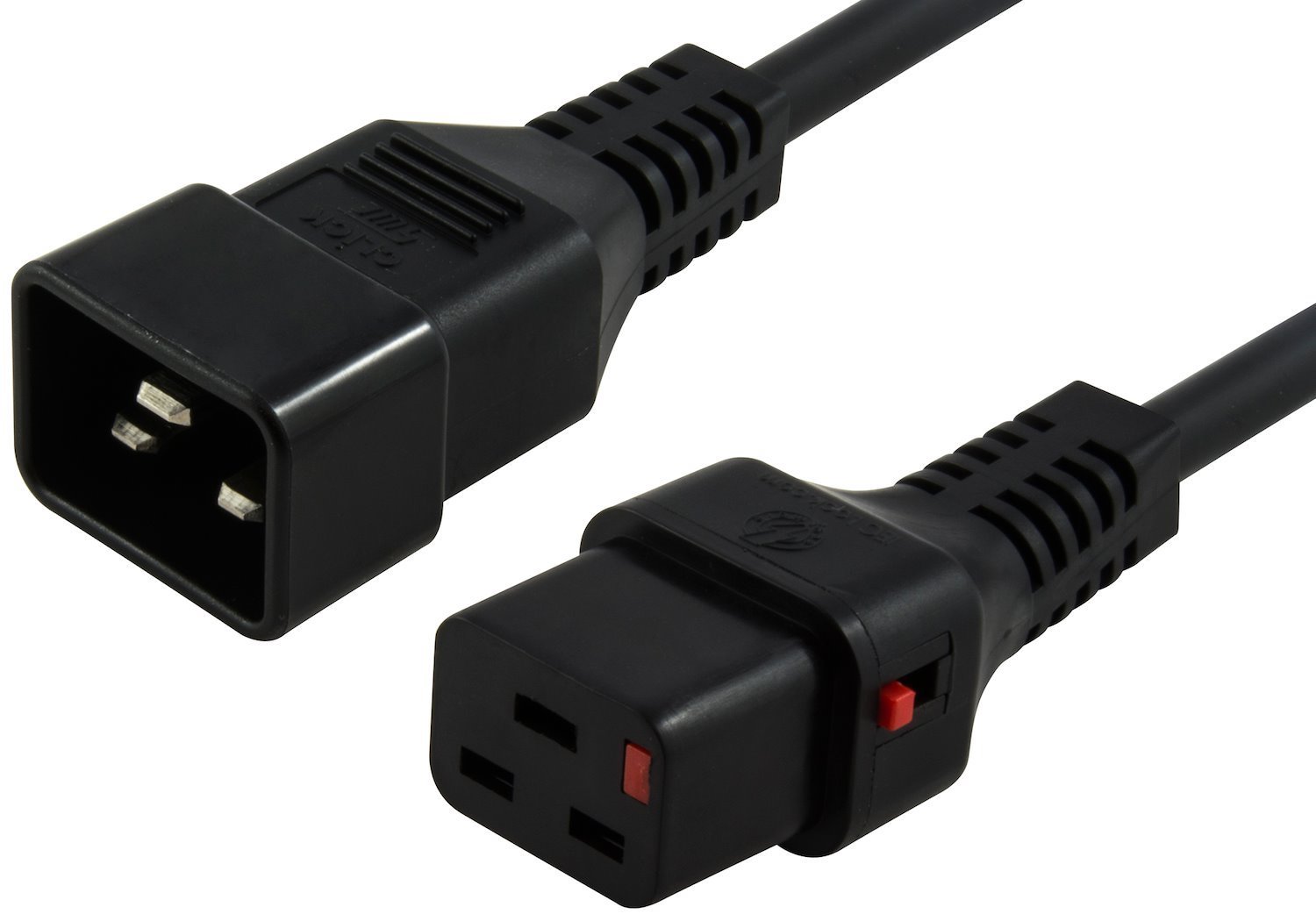 Iec Lock 1M Iec Lock Power Cable Iec-C20(M) To Iec-C19(F) Black