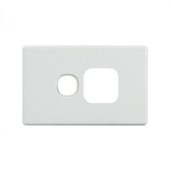 4Cabling 4C | Elegant Single Power Point Cover Plate - White