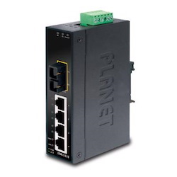 Planet Slim 4 Port Industrial Ethernet Switch, 1X 100Base-FX, SMF, SC, 15KM