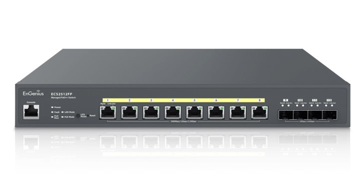 EnGenius Ecs2512fp Cloud Managed 802.3Bt/At/Af 240W PoE 2.5Gbps Network Switch