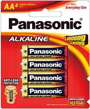 Panasonic LR6T/4B Alkaline Batteries Aa 4 Pack