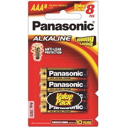 Panasonic Alkaline LR03T/8B Batteries Aaa 8 Pack Powerful Enough To Be Used In Almost All Compatible Electrical Devices