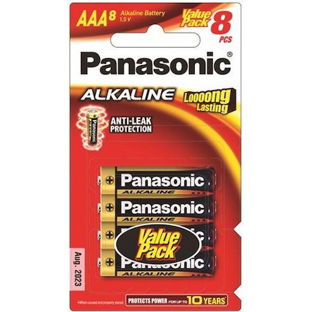 Panasonic Alkaline LR03T/8B Batteries Aaa 8 Pack Powerful Enough To Be Used In Almost All Compatible Electrical Devices