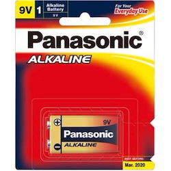 Panasonic 6LR61T/1B 9V Alkaline Battery 9Volt 1 Pack 20% Longer Lasting Alkaline-Zinc