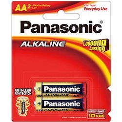Panasonic Aa Alkaline Battery 2 Pack