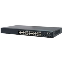 Edgecore 24 Port Managed L2+ Switch With 4X 10G Uplink Ports. IPv6 Support, VPN, & Vlan Comprehensive QoS, Enhanced Security With Port Security Limits.