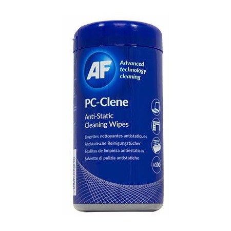 Af PCC100 PC Clene Re Sealable Tub Of 100 Impregnated Cleaning Wipes