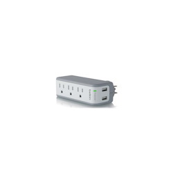 Belkin 3 Outlet Home and Office Surge Protector Wall Mountable with 2 USB-A ports - 918 Joules