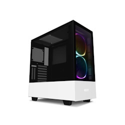 NZXT H510 Elite - Premium Mid-Tower Atx Case PC Gaming Case - Dual-Tempered Glass Panel - Front I/O Usb Type-C Port - Vertical Gpu Mount - Integrated RGB Lighting - Water-Cooling Ready - White/Black