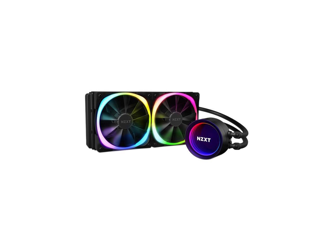 NZXT Kraken X53 RGB 240MM - RL-KRX53-R1 - Aio RGB Cpu Liquid Cooler - Rotating Infinity Mirror Design - Powered BY Cam V4 - RGB Connector - Aer RGB V2 120MM Radiator Fans Lga 1700 Compatible