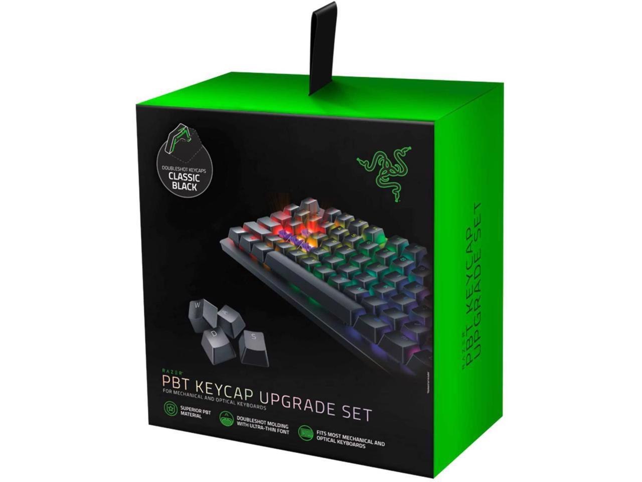 Razer Doubleshot PBT Keycap Upgrade Set For Mechanical & Optical Keyboards: Compatible With Standard 104/105 Us And Uk Layouts - Classic Black