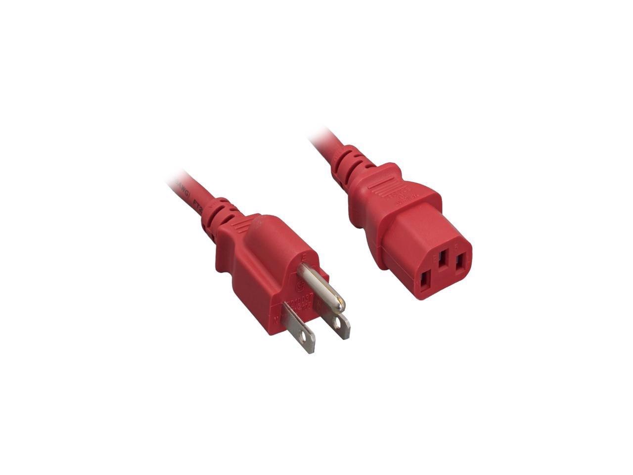 Nippon Labs 18 Awg Red Standard Power Cord Nema 5-15P To C13
