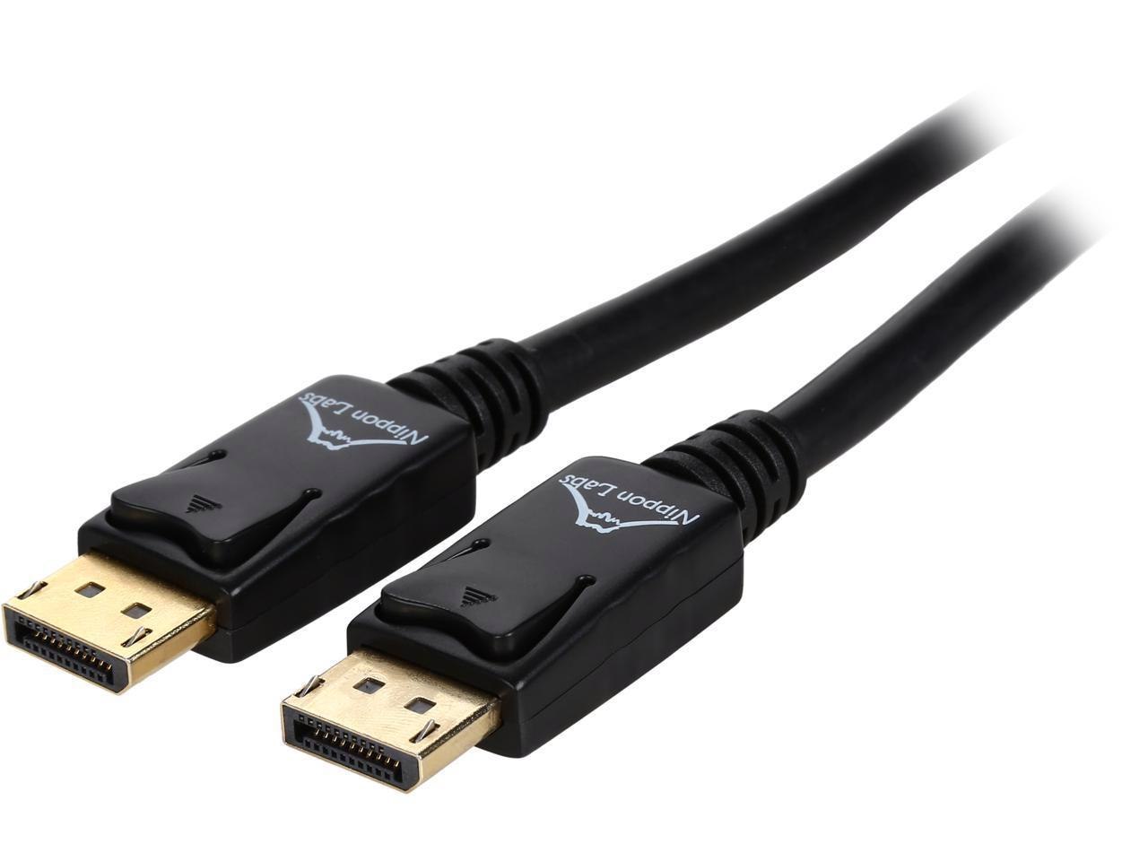 Nippon Labs DP-10-BR2 10 FT. DP DisplayPort 1.2 HBR2 Male To Male Cable With Gold Plated Connectors