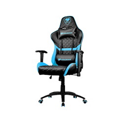 Cougar Armor One Blue SKY Gaming Chair With Breathable Premium PVC Leather And Body-Embracing High Back Design