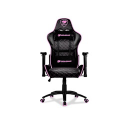 Cougar Armor One Eva (Pink) Gaming Chair With Breathable Premium PVC Leather And Body-Embracing High Back Design