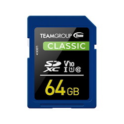 Team Group 64GB Classic SD Card U1 V10 C10 Card Read/Write Speed Up To 80/15MB/s (Tsdxc64giv1001)