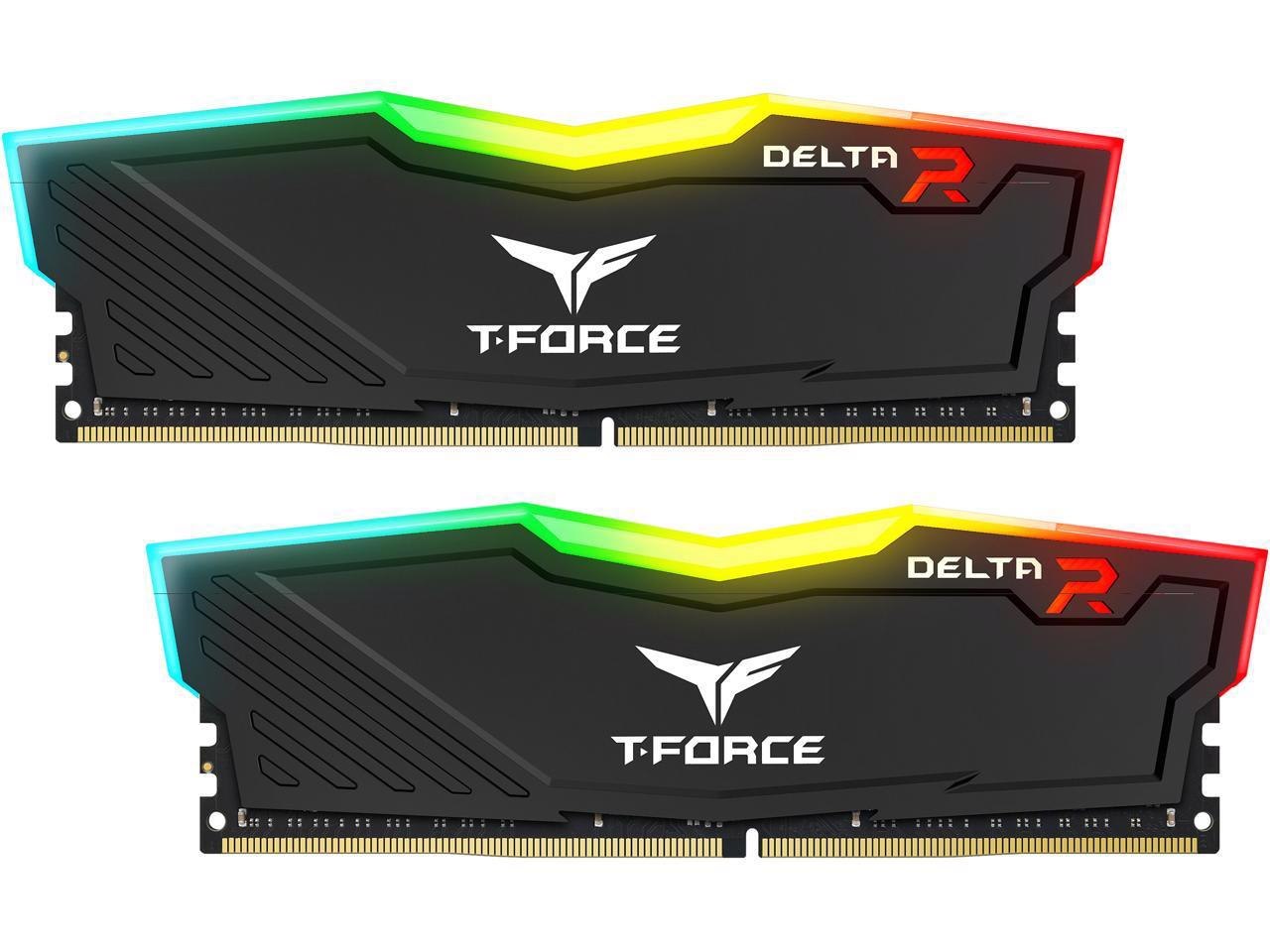 Team T-Force Delta RGB 32GB (2 X 16GB) 288-Pin DDR4 Sdram DDR4 3200 (PC4 25600) Intel XMP 2.0 Desktop Memory Model TF3D432G3200HC16FDC01